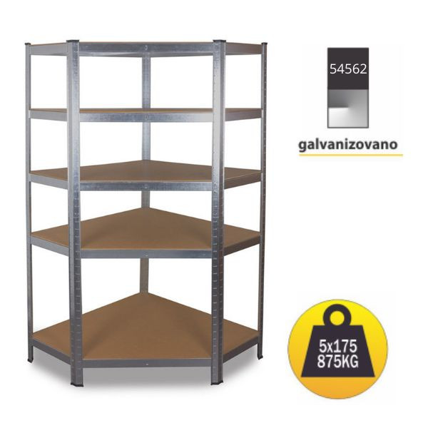 KD Polica UGAO 180x90x90x40cm 5x175kg