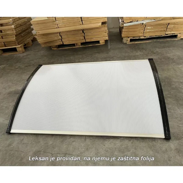 Nadstrešnica 150x100 Crna Providna 5mm Leksan ( 1392 ) 