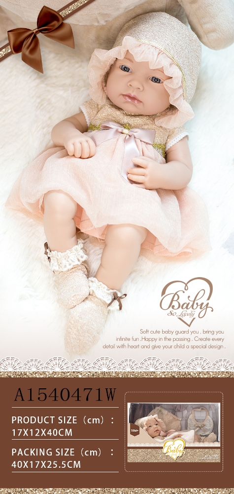 Lutka beba 40cm zlatna garderoba