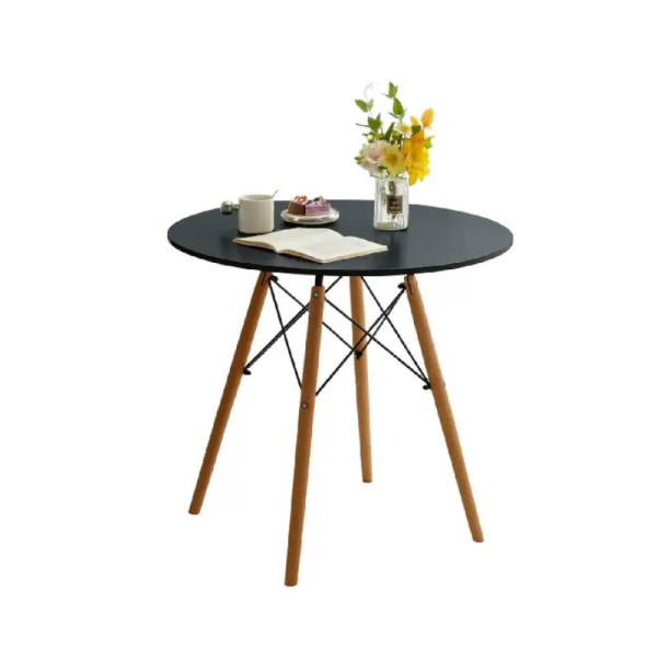 Trpezarijski sto-okrugli Skandi crni  90cm 25-KS002