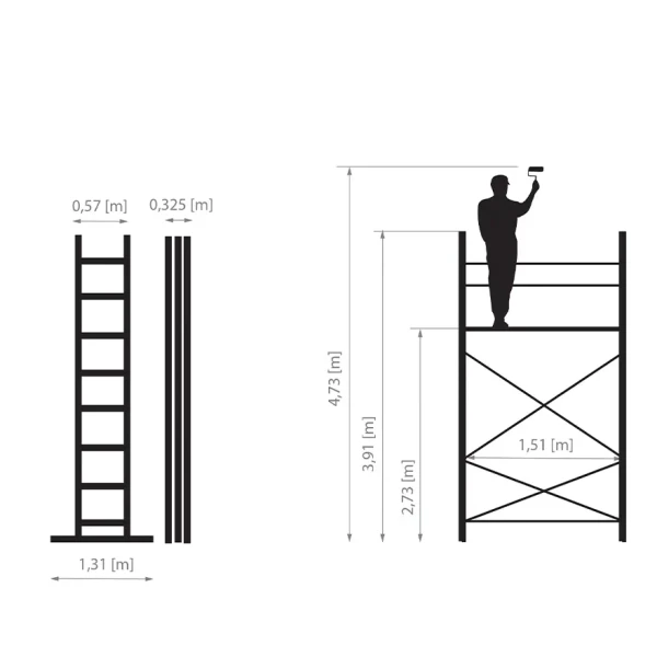 Aluminijumska Višenamenska Skela HECTOR PRO 4,8m ( 1571 )