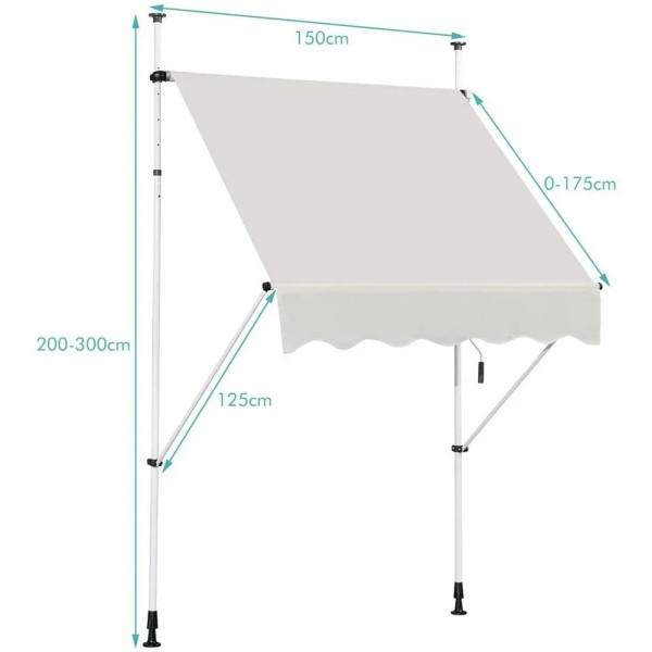Montelux Easy 150x120cm Bež Balkonska Tenda ( 1982 ) 