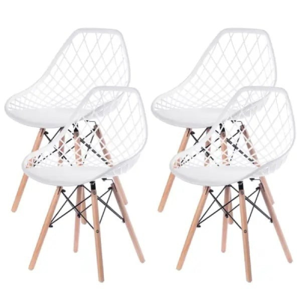 Set trpezarijskih plastičnih stolica 4 kom Skandi bela Lemon 25-KS008SET