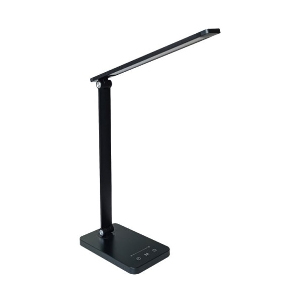 Sklopiva stona LED lampa sa satom i USB punjenjem 6.5W OSRAM crna